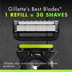 Gillette Labs Men's Razor Blade Refills with Exfoliating Bar, Green, 9 Refills