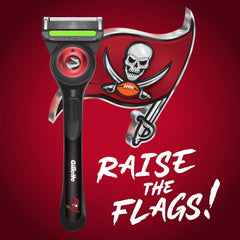Gillette Labs Official Buccaneers Licensed Razor for Men, 1 Handle, 1 Blade Refill, Perfect for Game Day Grooming, Gillette Labs with Exfoliating Bar