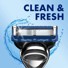 Gillette Mens Razor, Clean & Fresh, Handle + 5 Blade Refills