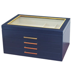 Glass Top-Lift Lid Large Contemporary Jewelry Box - USA MEGA SHOP