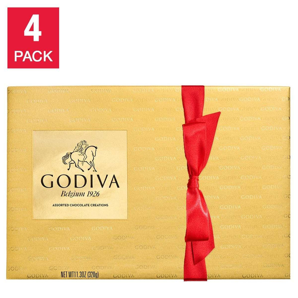 Godiva Goldmark Assorted Chocolate Gift Box, 4 Pack, 108 Total Pieces - USA MEGA SHOP