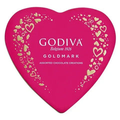 Godiva Goldmark Assorted Valentine's Day Heart Gift Tin, 9 Piece, 6 Pack