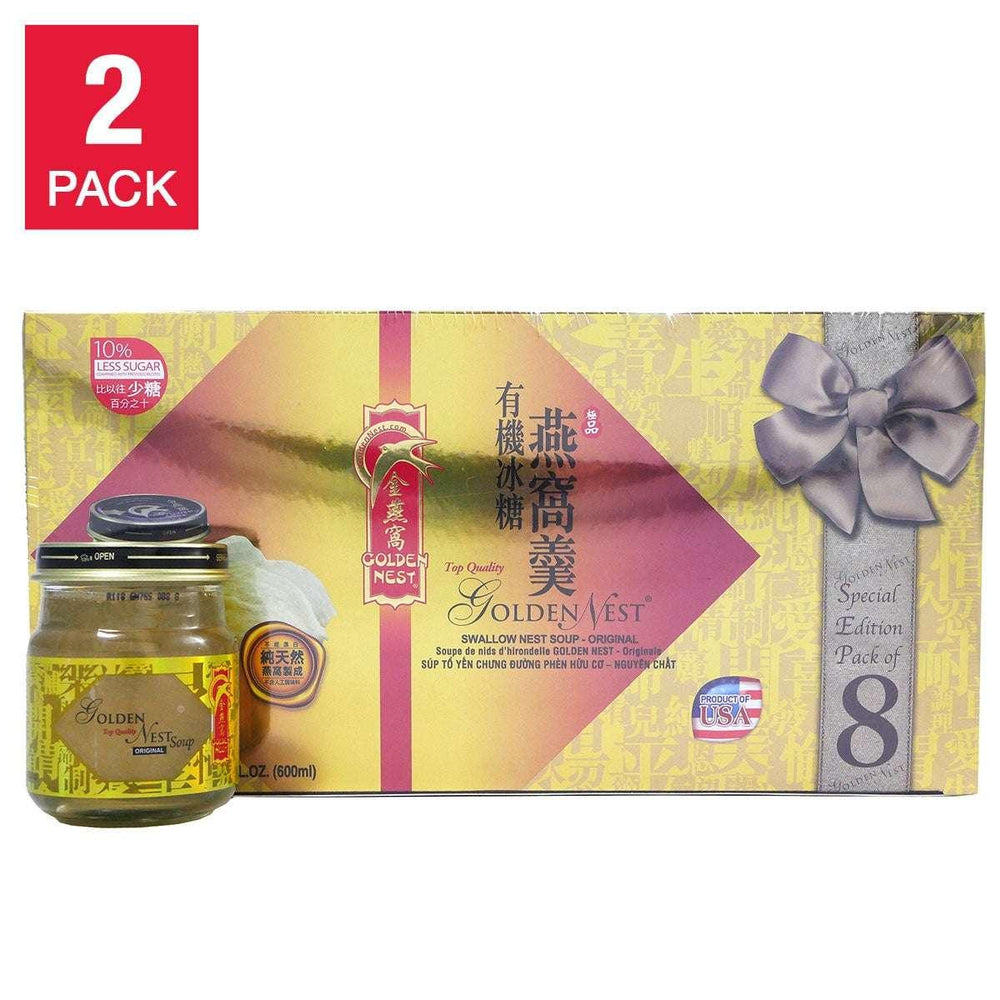 Golden Nest Premium Bird Nest Soup, Original, 75 ml Bottles, 8-count, 2-pack - USA MEGA SHOP