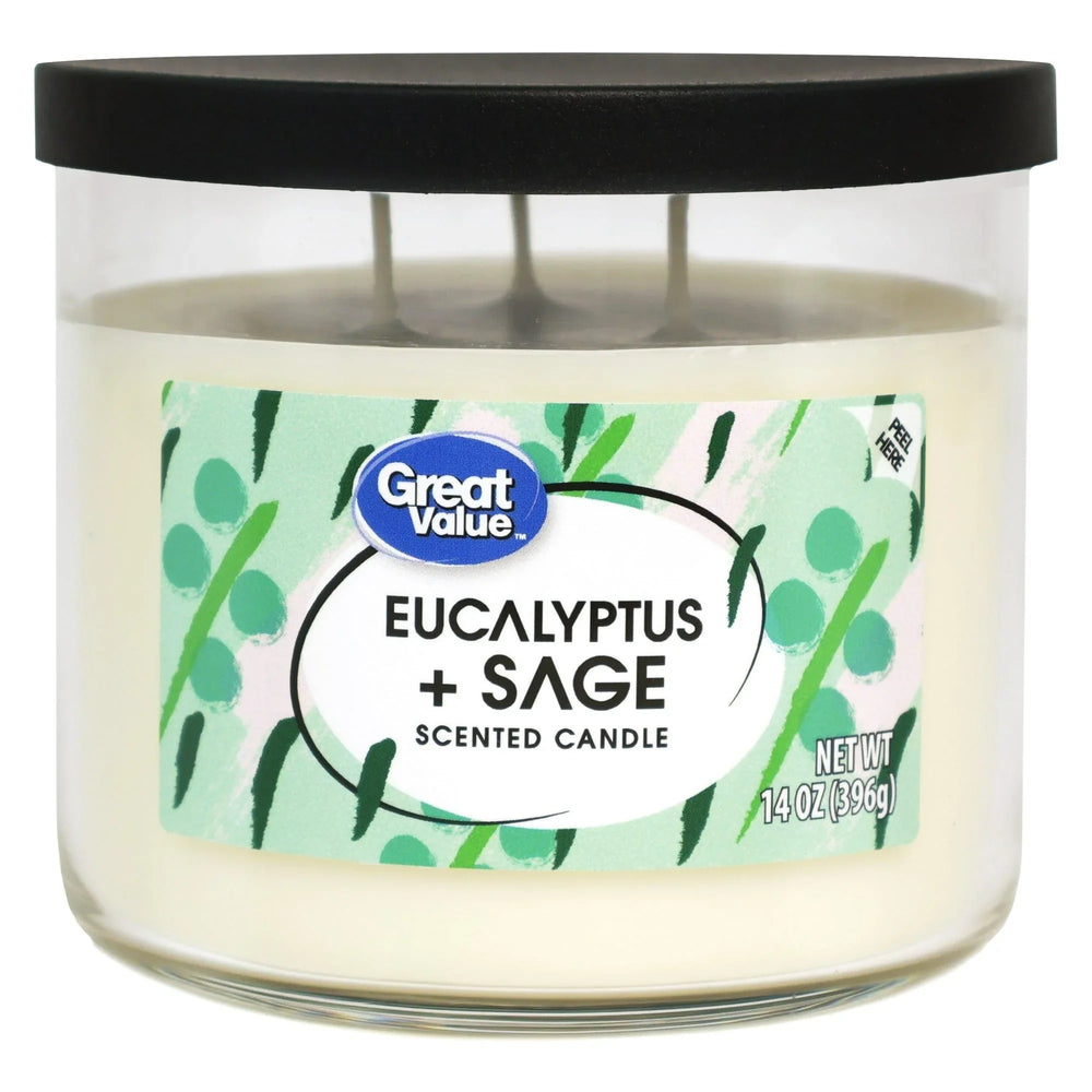 Great Value Eucalyptus & Sage Candle, 14 oz - USA MEGA SHOP