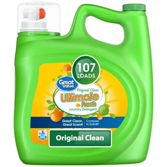 Great Value Ultimate Fresh Laundry Detergent, Original Clean, 154 fl oz, 107 Loads - USA MEGA SHOP