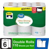Great Value Ultra Strong Paper Towels, 6 Double Rolls - USA MEGA SHOP