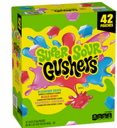 Gushers Super Sour Fruit Flavored Snacks, 0.8 oz, 42-count