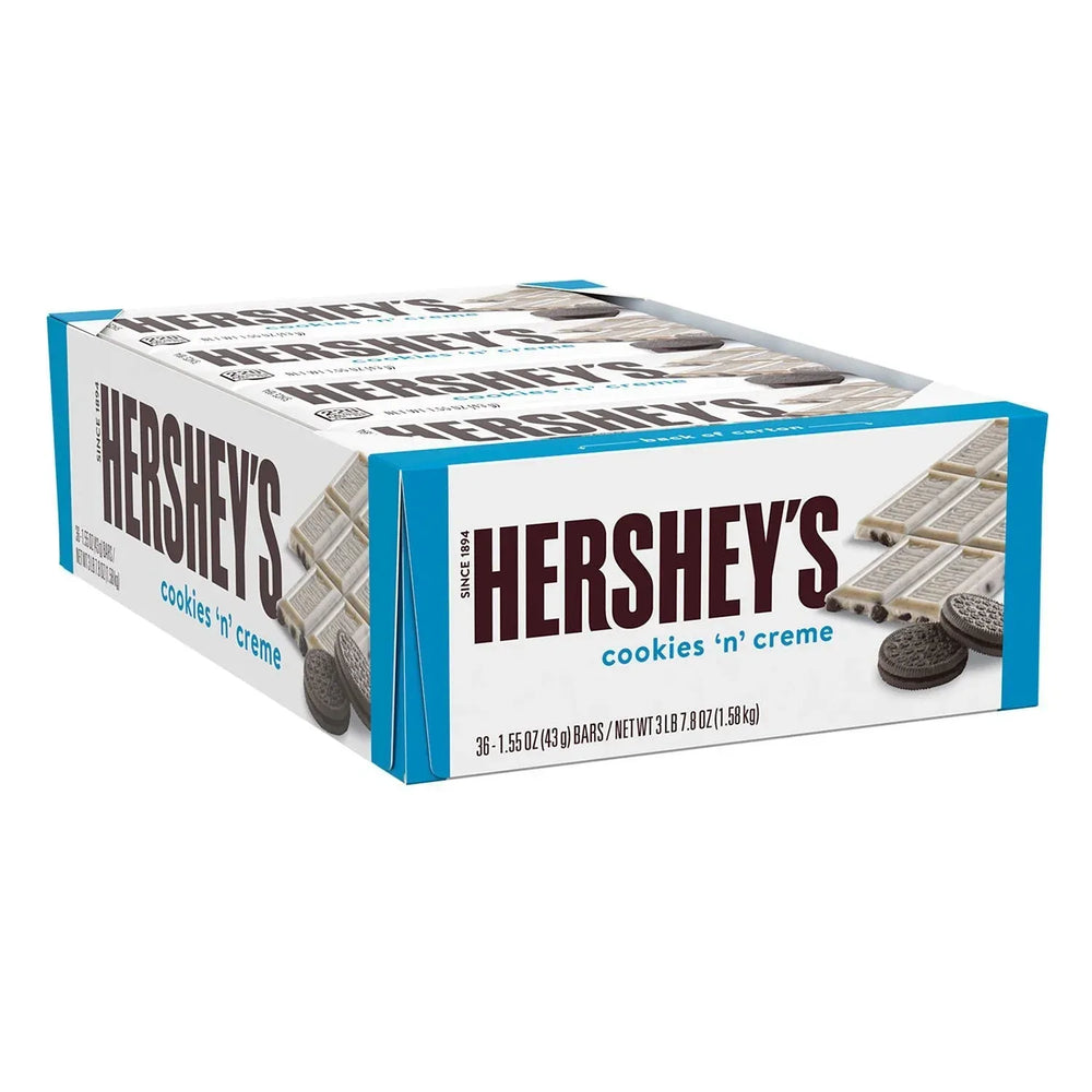 HERSHEY'S Cookies 'n' Creme Candy Bars, Full Size, 1.55 oz., 36 pk. - USA MEGA SHOP