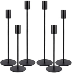 HIDAWN Matte Taper Candle Holders, 6 Pack Metal Candlestick Holders for Wedding, Dinning, Party