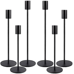 HIDAWN Matte Taper Candle Holders, 6 Pack Metal Candlestick Holders for Wedding, Dinning, Party - USA MEGA SHOP