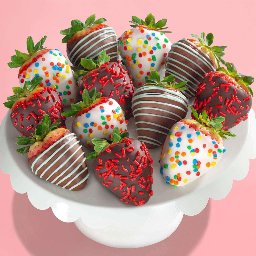 Happy Birthday Chocolate Covered Strawberries, 12 ct. - USA MEGA SHOP