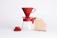 Hario V60 Pour Over Coffee Starter Set, 02 Red - USA MEGA SHOP