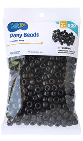 Hello Hobby Pony Bead Mix, Black, 500 Pieces, Plastic Craft Beads for Jewelry Making and DIY Projects