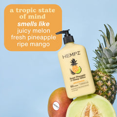 Hempz Body Lotion for Dry Skin, Hydrating Sweet Pineapple & Honey Melon, 17 fl oz