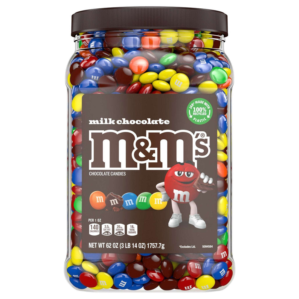 M&M's Milk Chocolate Candy, 62 oz Jar