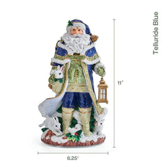 Holiday Musical Telluride Blue Santa Figurine, 11 IN - USA MEGA SHOP