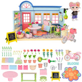 Honey Bee Acres In Bloom Flower Shop Dollhouse – 59 small accessories, Pretend Set for Kids Ages 3+ - USA MEGA SHOP