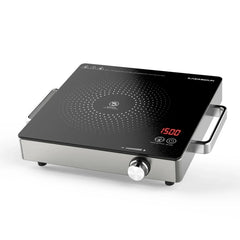 Hot Plate Electric Single Burner 1500W Portable Burner for Cooking with Adjustable Temperature & Stay Cool Handles, Non-Slip Rubber Feet, Stainless Steel Easy to Clean, Compatible for All Cookware
