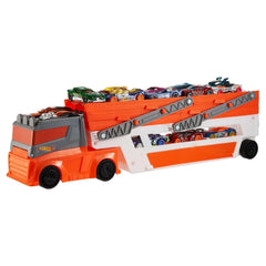 Hot Wheels Mega Hauler Truck Playset with 20 Die-Cast Cars and Storage - USA MEGA SHOP