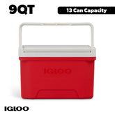 Igloo Small Cooler, 9 Quart Laguna Ice Chest, 13 Can Capacity, Red - USA MEGA SHOP