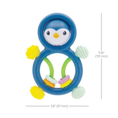 Infantino Busy Lil' Sensory Penguin Rattle, 3-12 Months Unisex, Multicolor