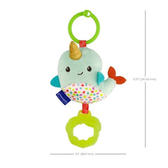 Infantino Chime & Go Tag Along Pal Toy, Clip-on Toy, Age 6-12 Months, Narwhal
