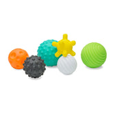 Infantino Textured Multi Ball Set, Soft Plastic, Baby 6-12 Months, Multi-Color, 6-Piece