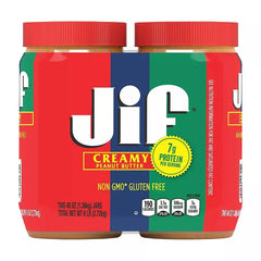 Jif Creamy Peanut Butter, Jars, 2 pk./48 oz.