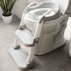 Jool Baby Potty Training Seat with 2 Step Ladder for Toddlers – Splash Guard, Adjustable Height (Gray)