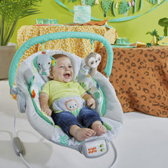 Jungle Vines Comfy Baby Bouncer with Vibrating Infant Seat, Toy Bar & Taggies (Unisex)