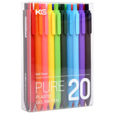 Kaco PURE Colored Gel Pens 0.5mm 20 Pieces Set Colorful Multi-color Ink Fine Point Comfort Grip Quick Drying Pens for Journaling Note Taking - USA MEGA SHOP