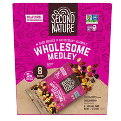 Second Nature Wholesome Medley Trail Mix, 12 oz, 8 Count – Gluten Free Single-Serve Snack Bags