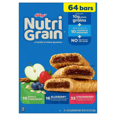 Kellogg's Nutri-Grain Soft Baked Breakfast Bars, 1.3 oz, 64-count - USA MEGA SHOP