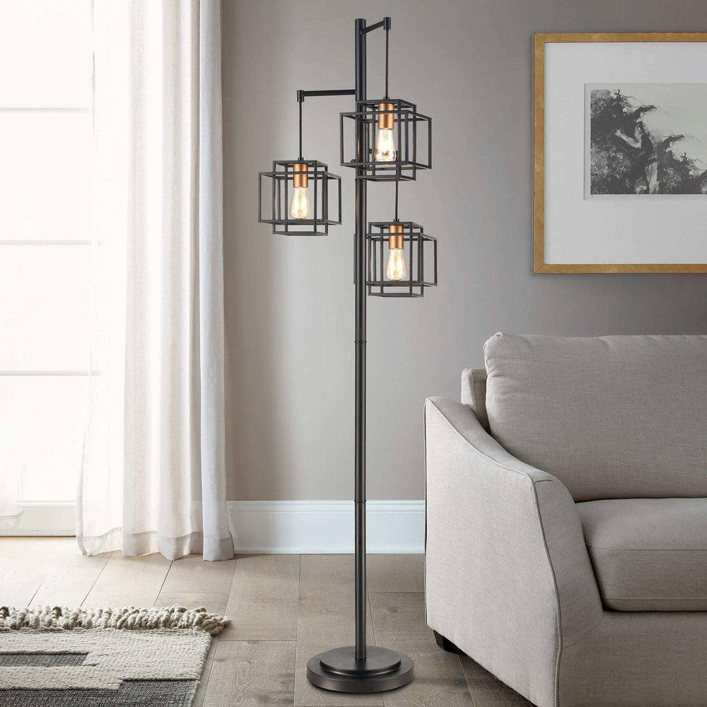 Kelsey Dual Square 3-Light Floor Lamp - USA MEGA SHOP