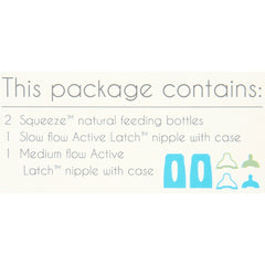 Kiinde Twist Squeeze Natural Baby Breast Milk Feeding Bottle with Nipples and Case (2 Pack)