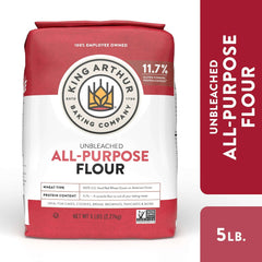 King Arthur Baking Company Non-GMO Project Verified, Certified Kosher Unbleached All Purpose Flour, 5 lb Bag