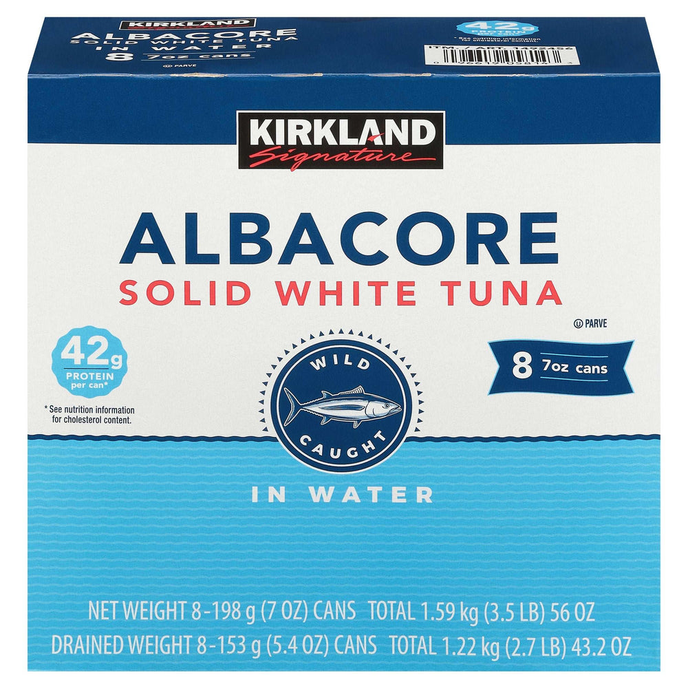 Kirkland Signature, Albacore Solid White Tuna in Water, 7 oz, 8-Count - USA MEGA SHOP
