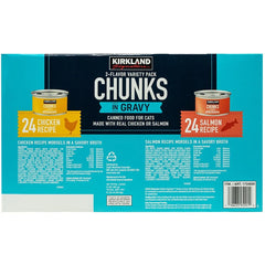 Kirkland Signature Canned Cat Food, Chunks in Gravy, Variety Pack, 3 oz, 48 ct - USA MEGA SHOP