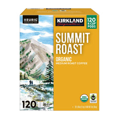 Kirkland Signature Coffee Organic Summit Roast K-Cup Pod, 120-count