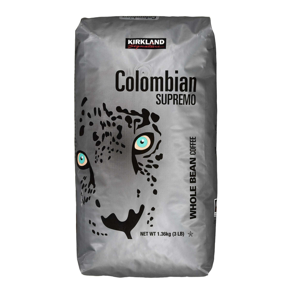 Kirkland Signature Colombian Supremo Coffee, Whole Bean, 3 lbs - USA MEGA SHOP