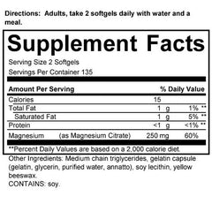 Kirkland Signature Magnesium Citrate 250mg, 270 Softgels - USA MEGA SHOP