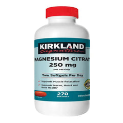 Kirkland Signature Magnesium Citrate 250mg, 270 Softgels - USA MEGA SHOP