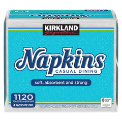 Kirkland Signature Napkins, 1-Ply, 280-count, 4-pack - USA MEGA SHOP
