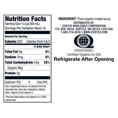 Kirkland Signature Organic Pure Maple Syrup, 33.8 oz