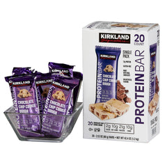 Kirkland Signature Protein Bars Chocolate Chip Cookie Dough 2.12 oz., 20-count - USA MEGA SHOP