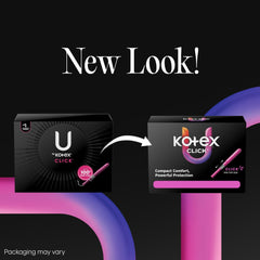 Kotex Click Compact Multipack Tampons, Regular/Super, Unscented, 45 Count (PACK OF 3 )