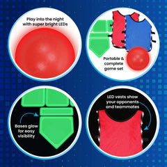 LED Kickball Set, Light-Up Outdoor Sports Game, for All Ages, by MinnARK