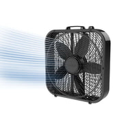 Lasko 20" Cool Colors Box Fan with Weather-Resistant Motor, Portable Cooling Floor or Window Fan, 3 Speeds, Black