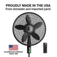 Lasko WhisperForce 18" Eco Quiet DC Pedestal Fan with Remote Control