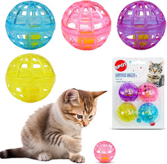 Lattice Balls with Jingle Bells for Cats, 4 Count